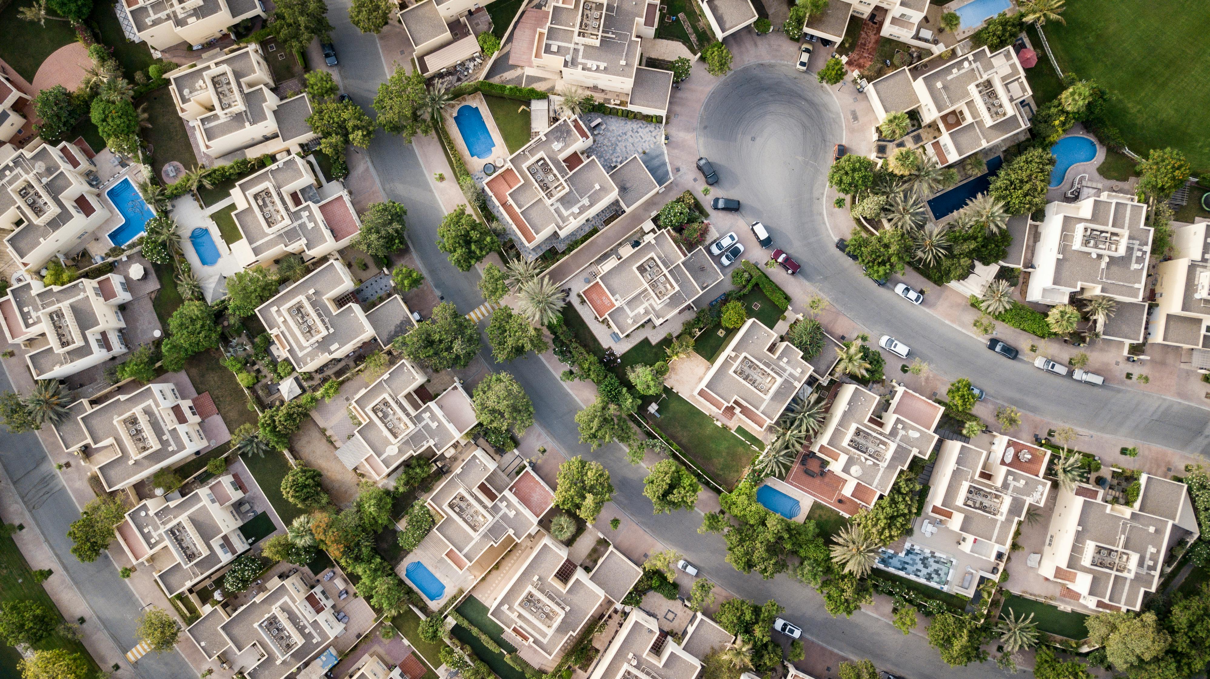 Real estate aerial view
